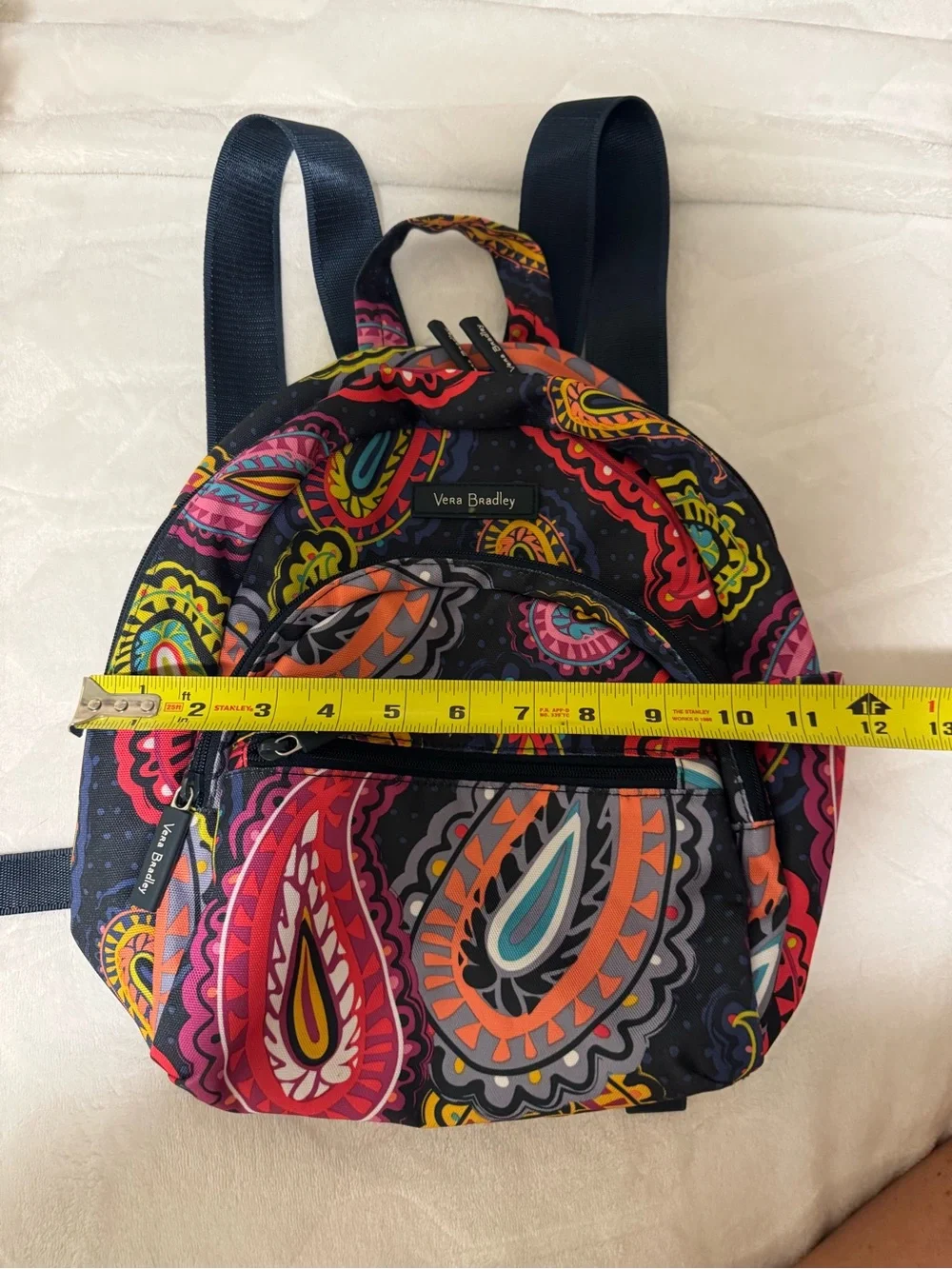 Vera Bradley Paisley pattern Mini Lighwright Backpack with Multicolor Accents